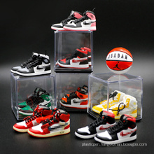 Hot-sale Mini Plastic Yeezy Air Jordan 3D Sneaker Shoe Keychain With Box